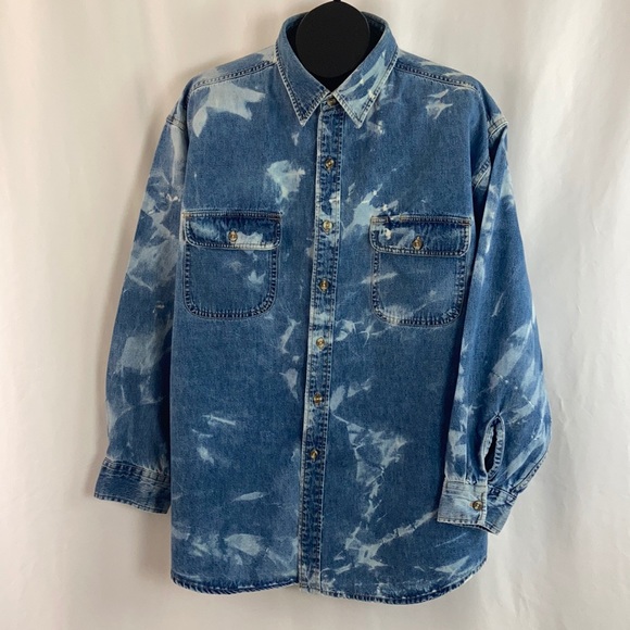 Big Mac Other - Custom Bleached Big Mac Denim Button Up Shirt XXL
